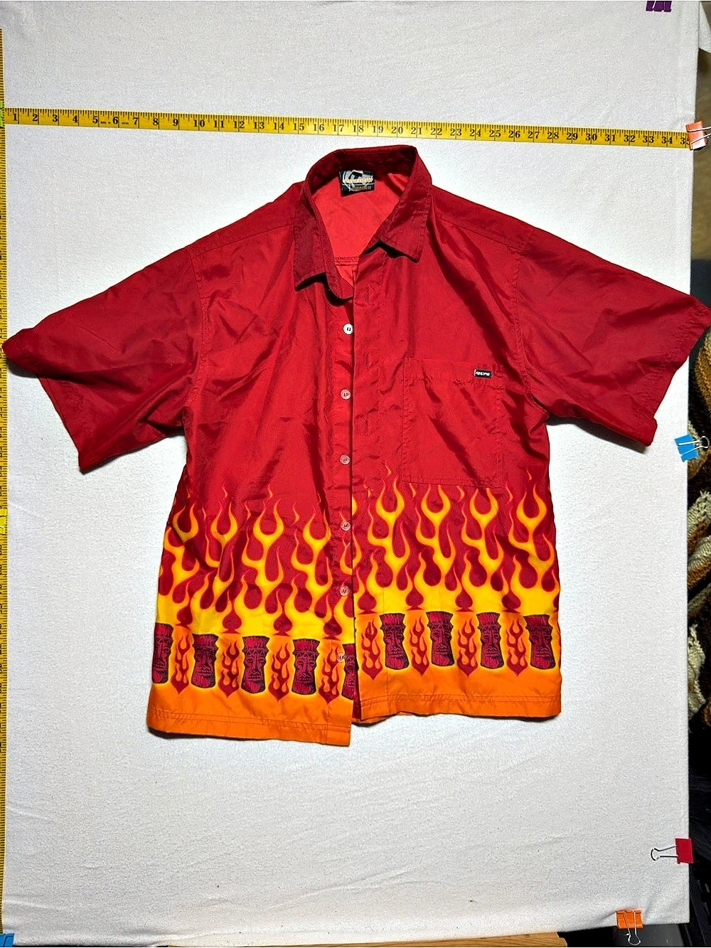 Ripzone 2000s Flame Print Button Down Shirt Size Small Like new